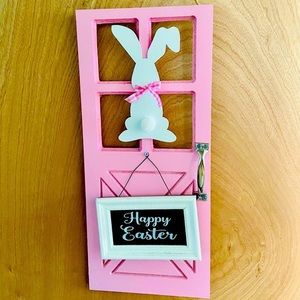 Farmhouse Happy Easter Cottontail Bunny Hanging Door Decor
